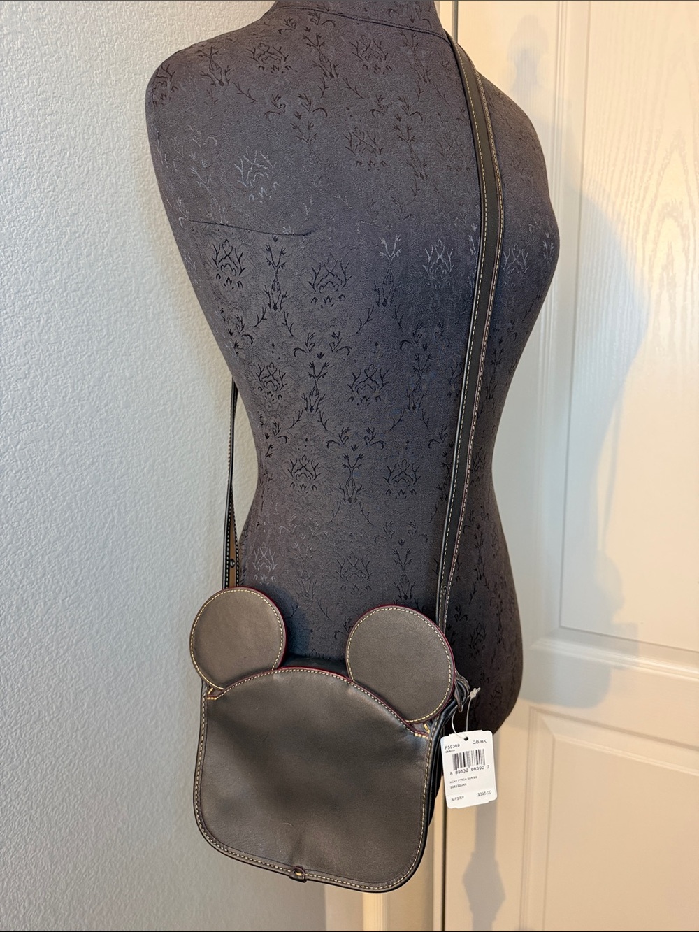 Coach x Disney Mickey Mouse Ears Patricia Leather Saddle Bag Crossbody Bag NEW - Picture 2 of 13